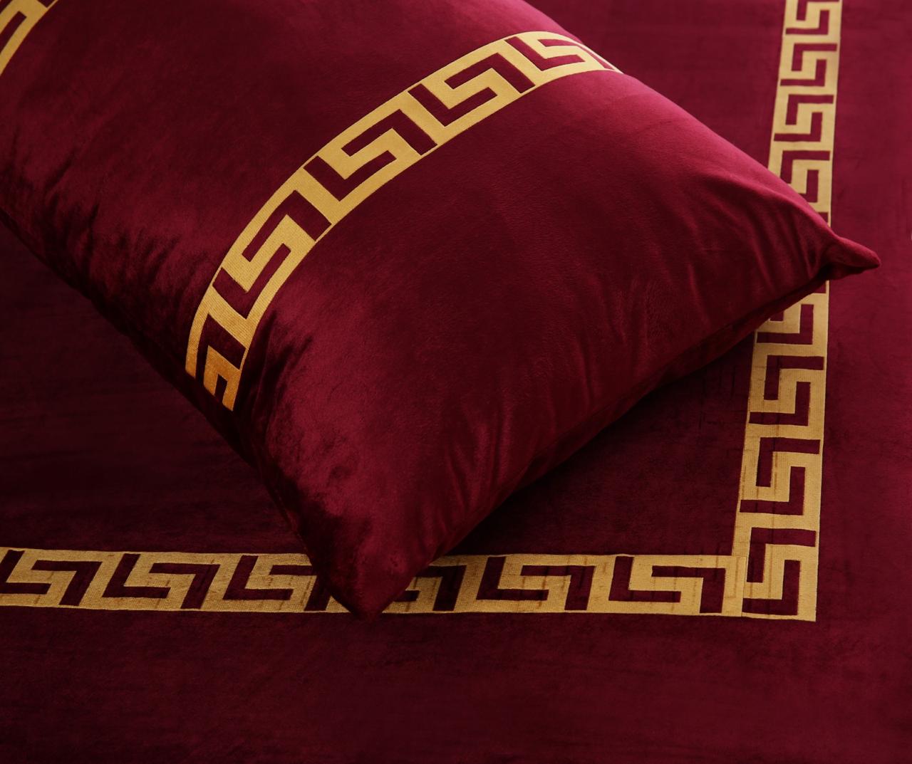 3PC Embossed Velvet Aplic Bridal Bedset