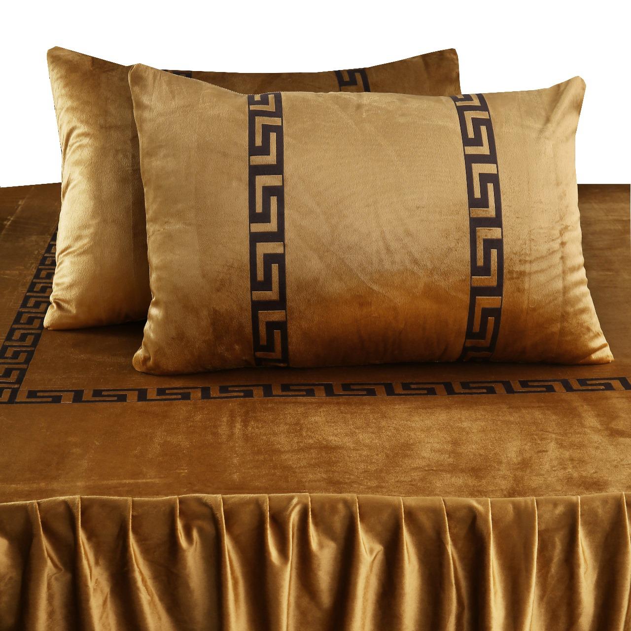 3PC Embossed Velvet Aplic Bridal Bedset