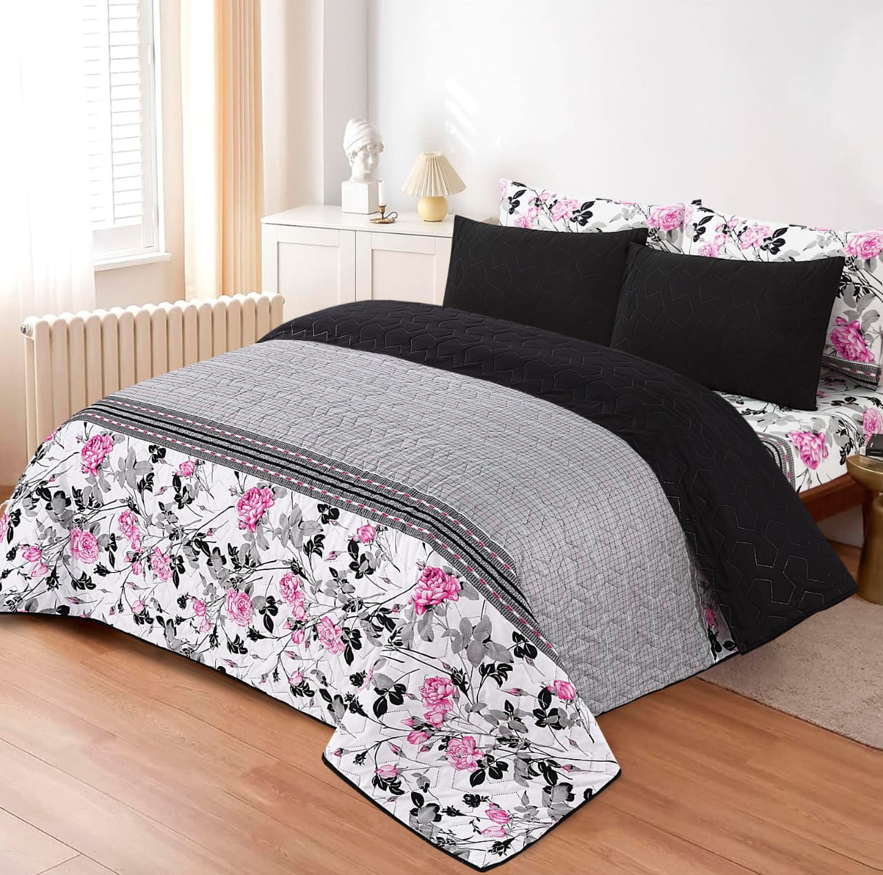 Elegant Floral Printed Comforter Set