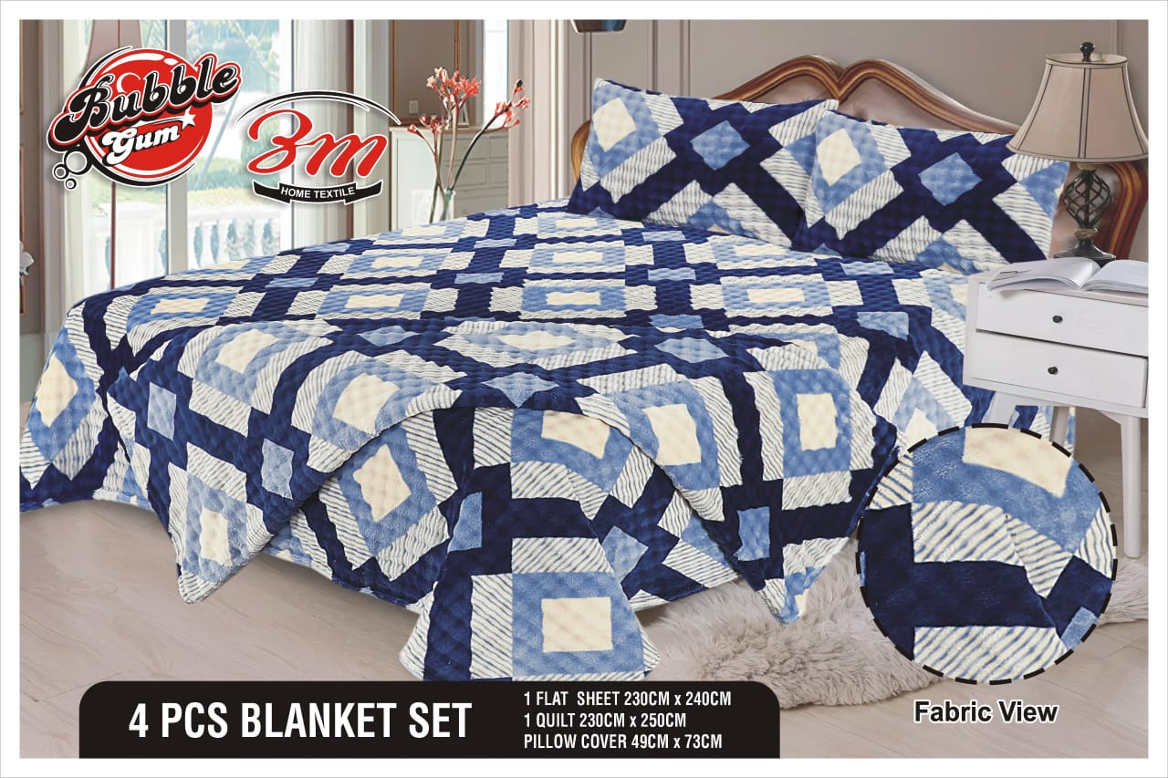 Bubble Gum 4pc Blanket Set