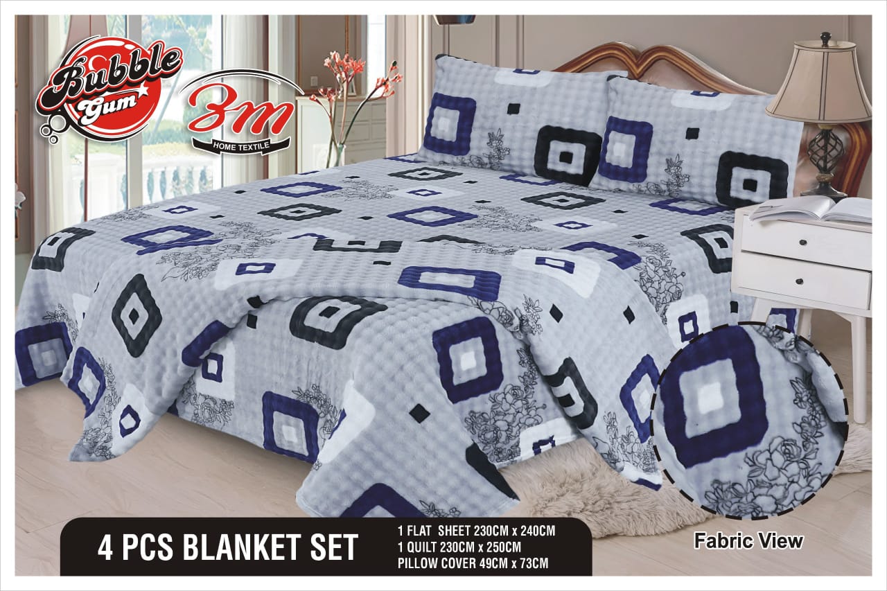 Bubble Gum 4pc Blanket Set