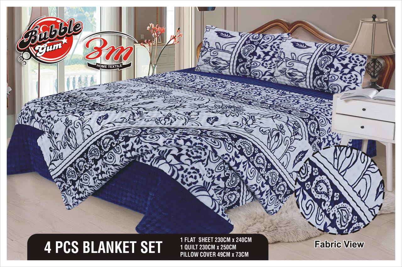 Bubble Gum 4pc Blanket Set