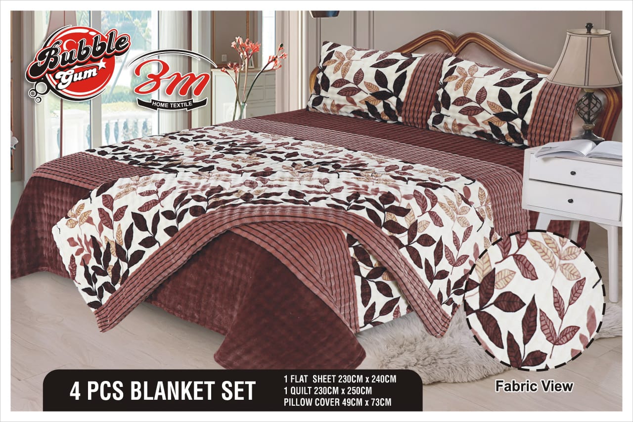 Bubble Gum 4pc Blanket Set