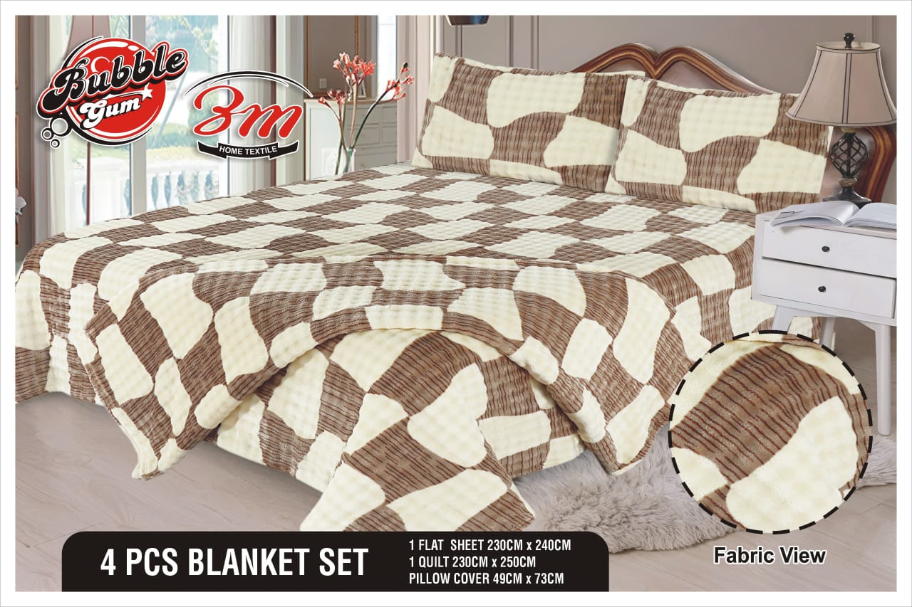 Bubble Gum 4pc Blanket Set