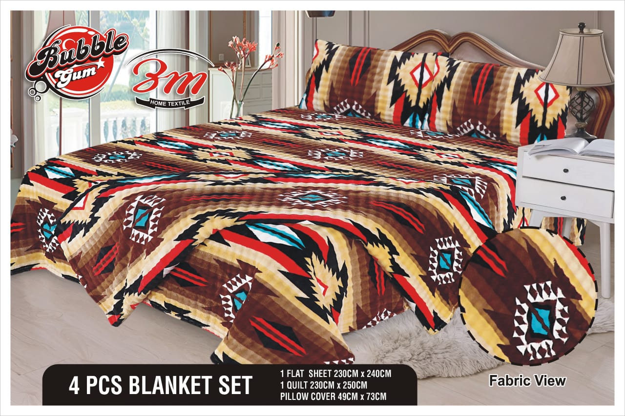 Bubble Gum 4pc Blanket Set