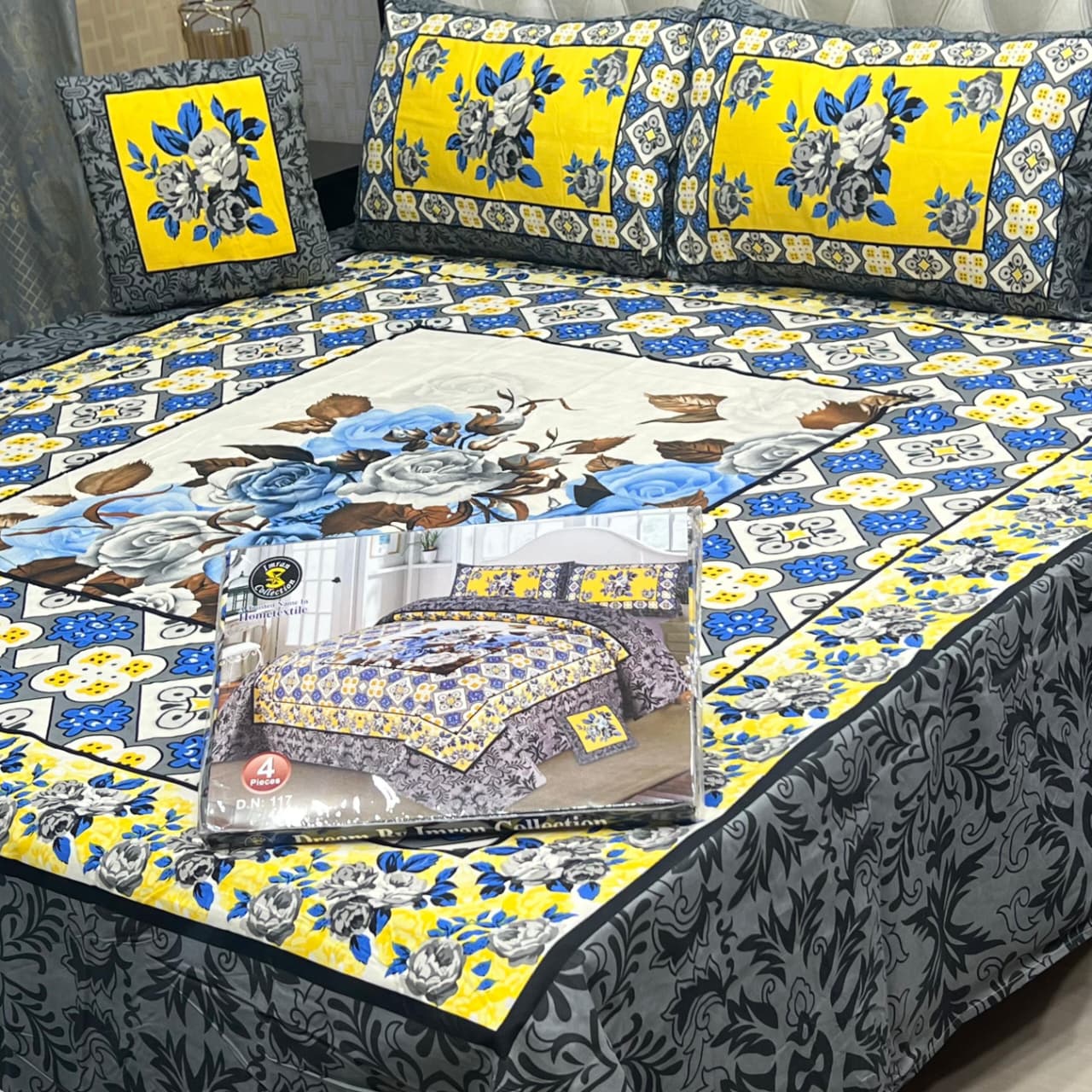 3 pcs 3D Crystal Cotton Bedsheets