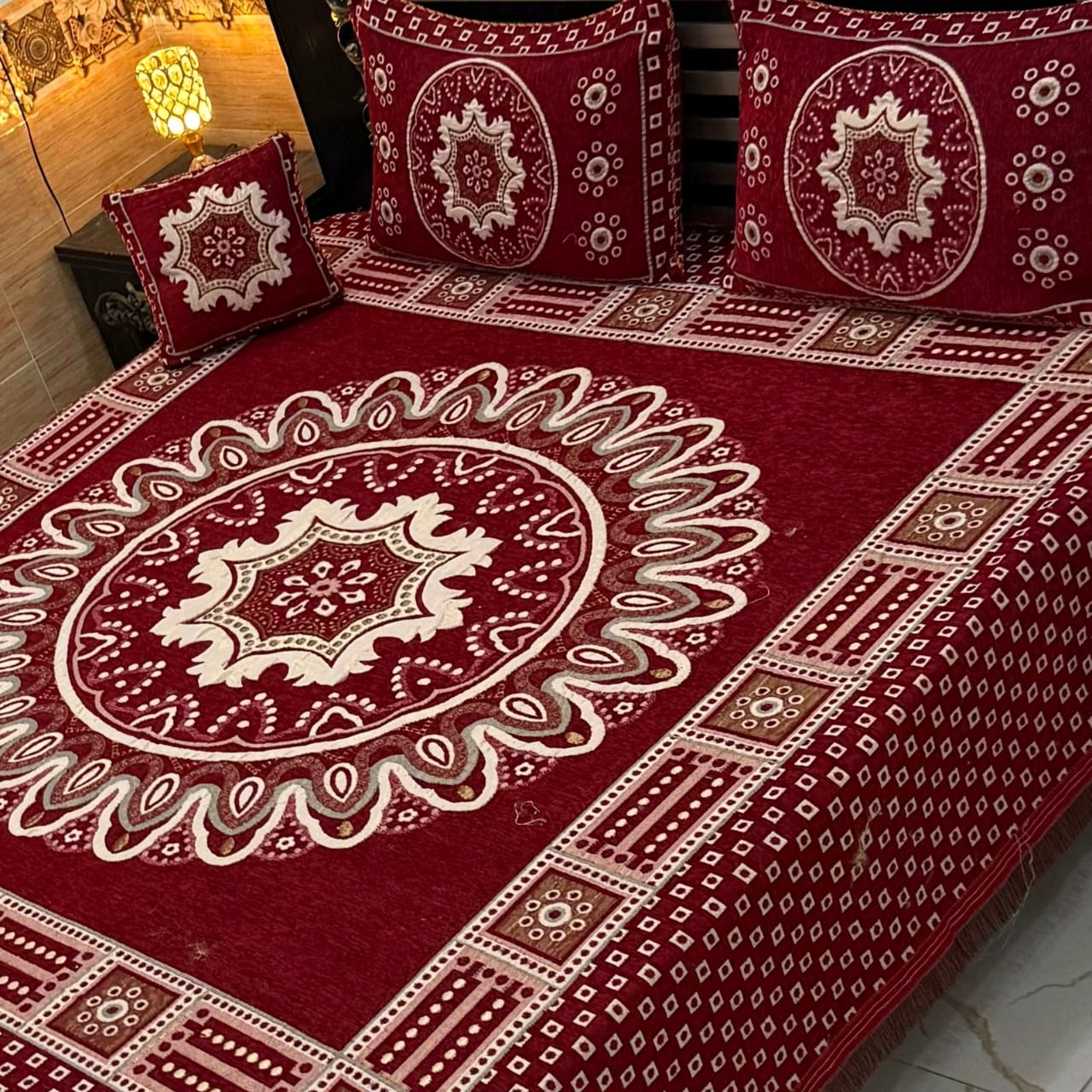 4Pc Velvet Jaquard Bedsheet