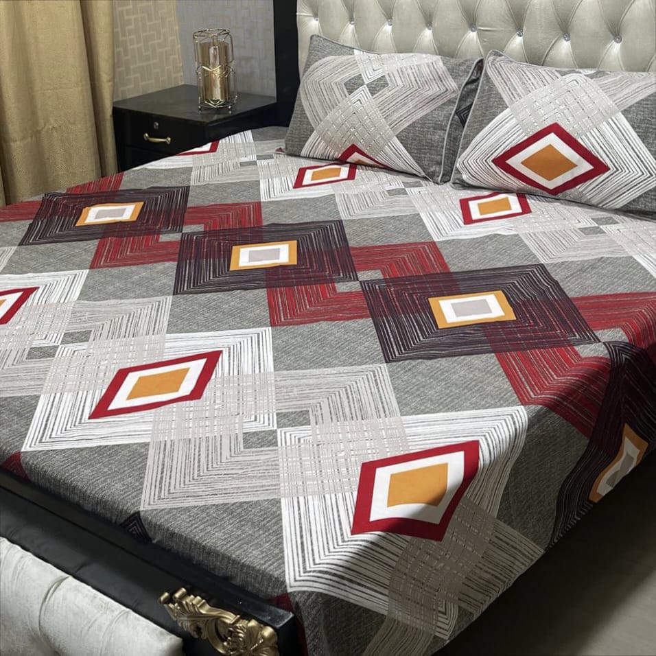 3D-Crystal cotton Bedsheets