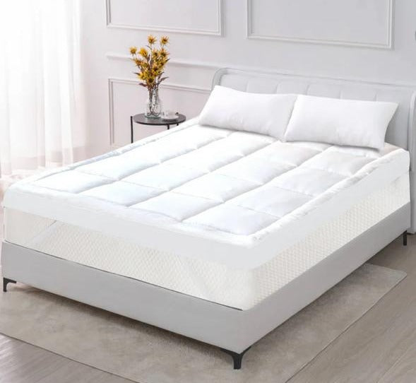 Premium Mattress Topper – Ultra Soft Quilted Bed Pad for Comfort