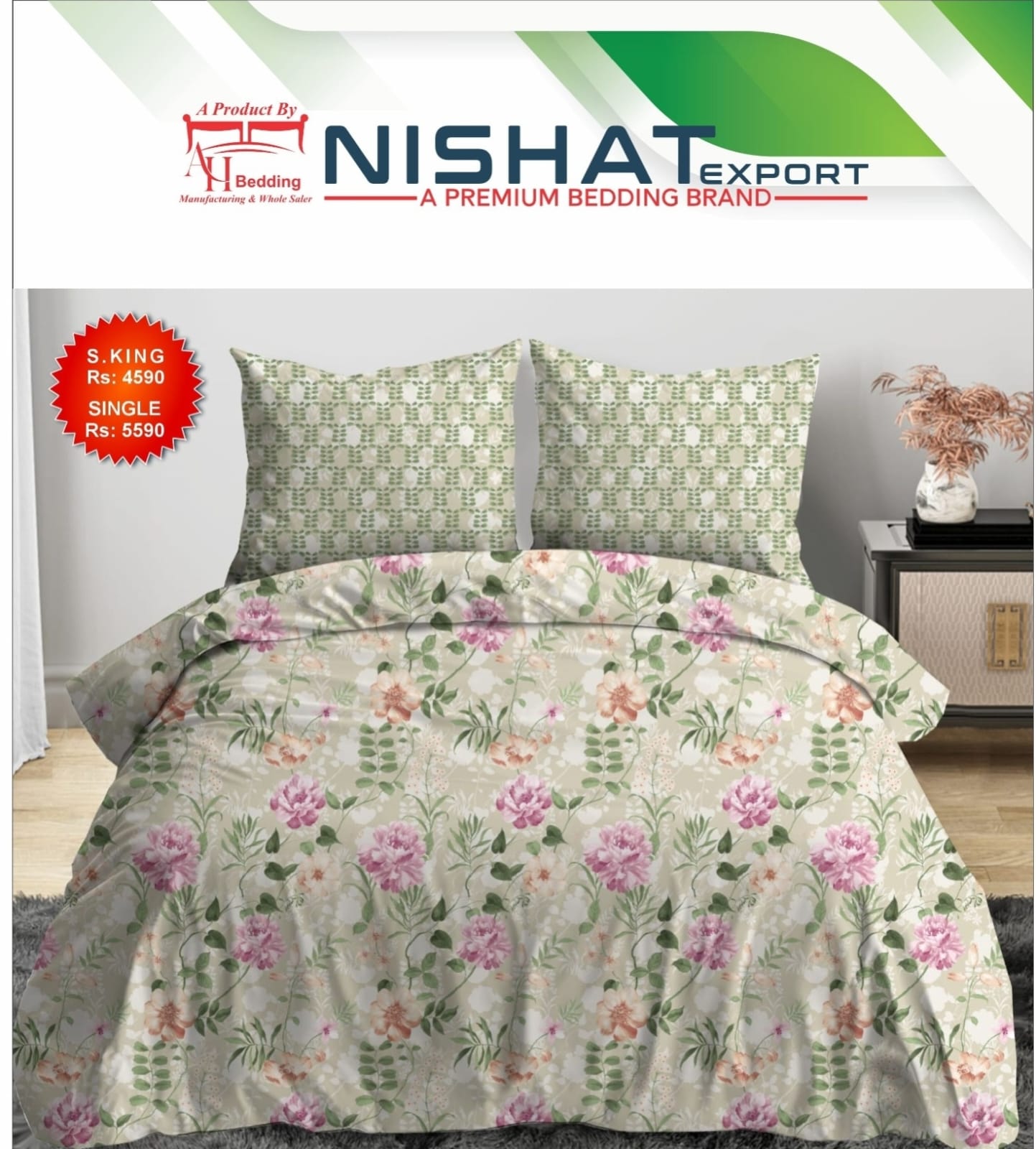 Nishat Pure Cotton Bedsheet