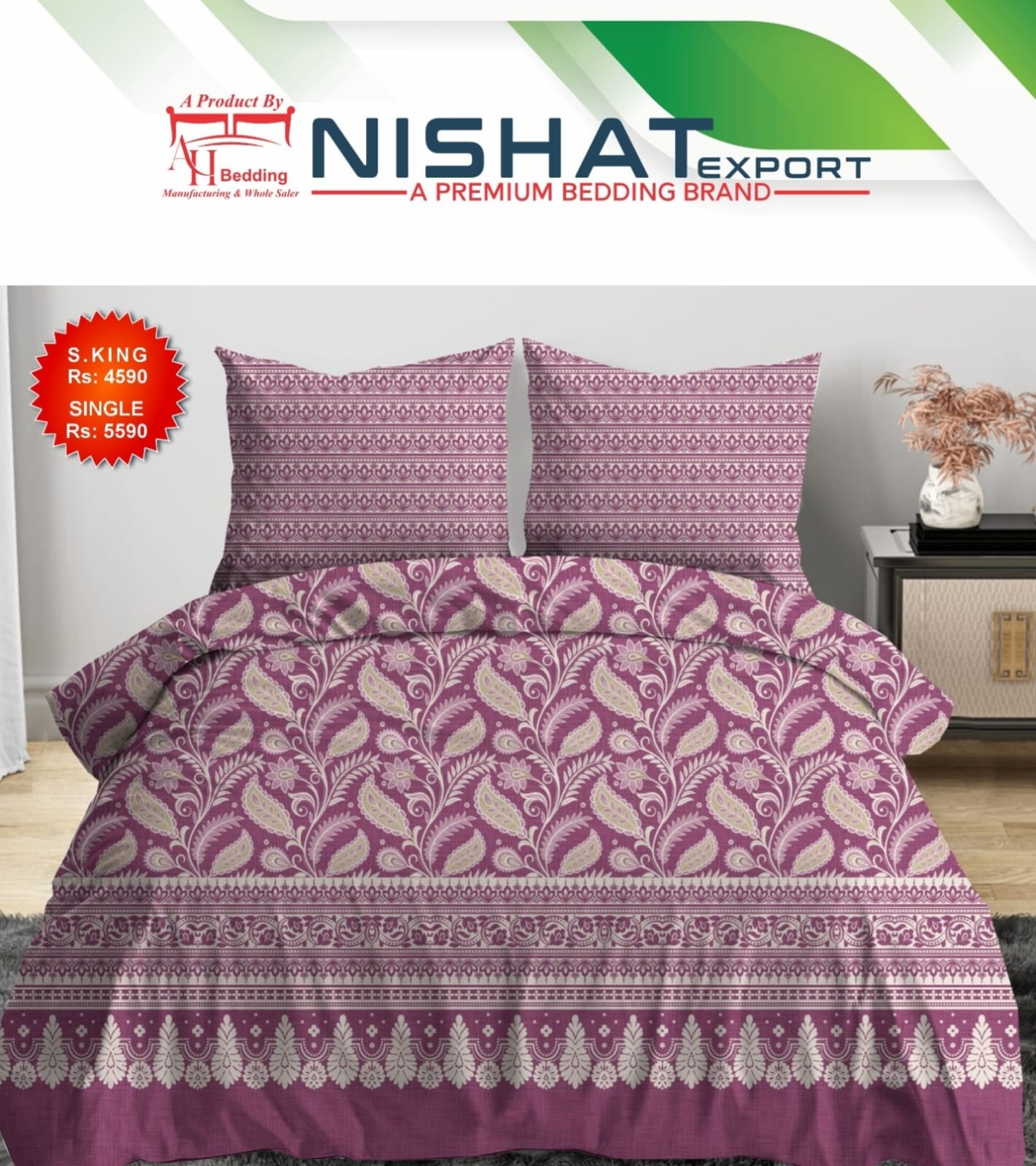Nishat Pure Cotton Bedsheet