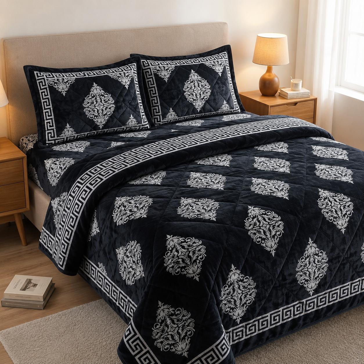 4-Piece Luxury Velvet Razai Set