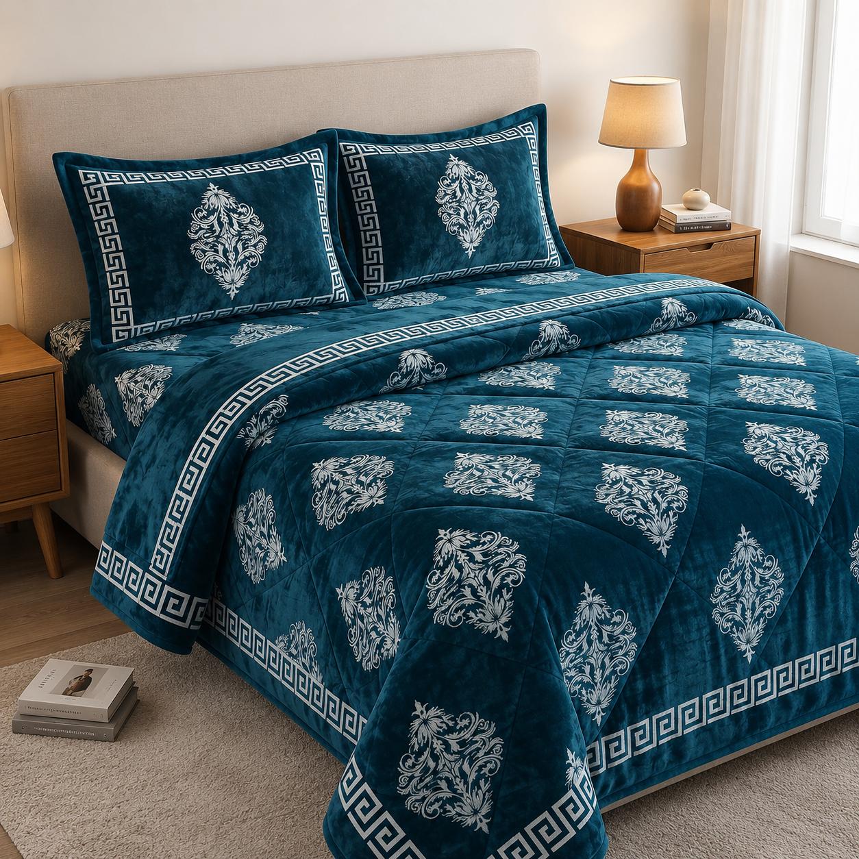 4-Piece Luxury Velvet Razai Set