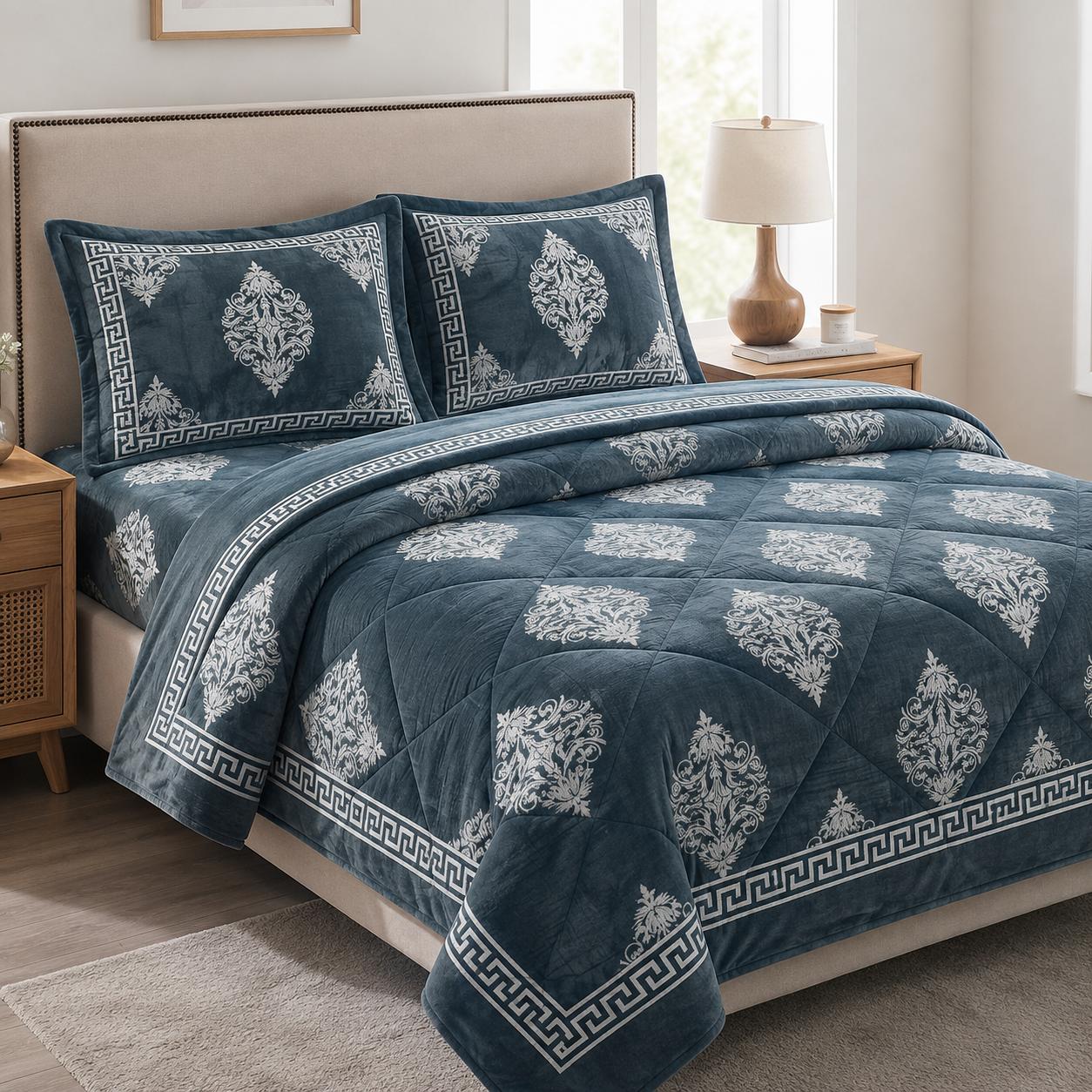 4-Piece Luxury Velvet Razai Set