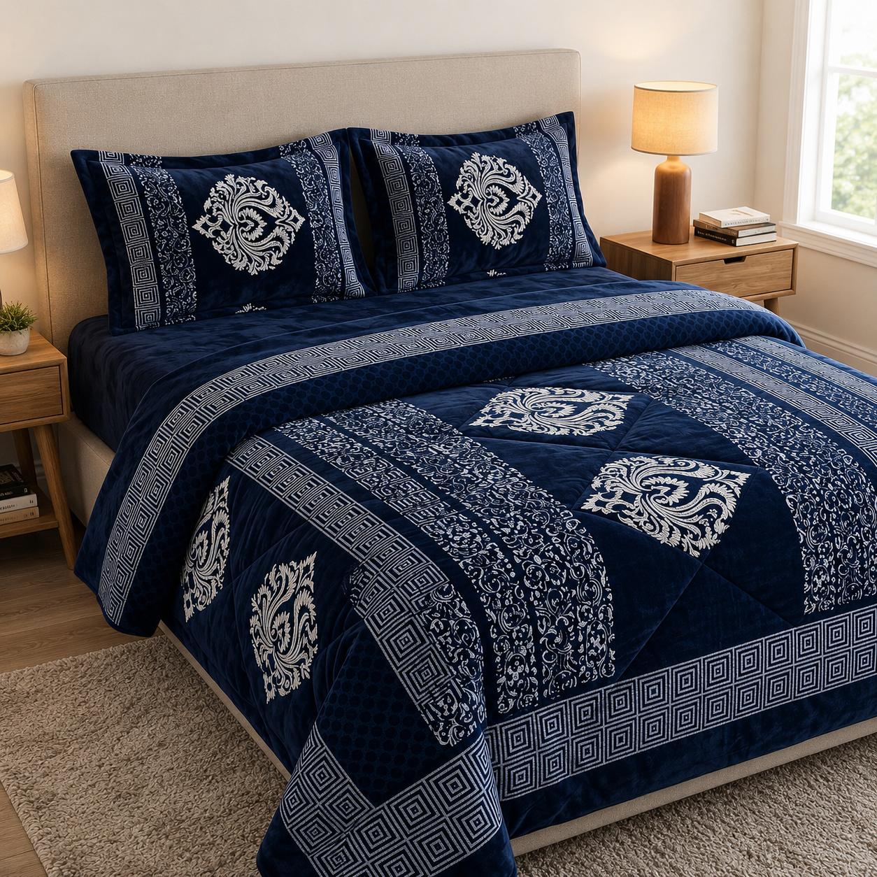 4-Piece Luxury Velvet Razai Set