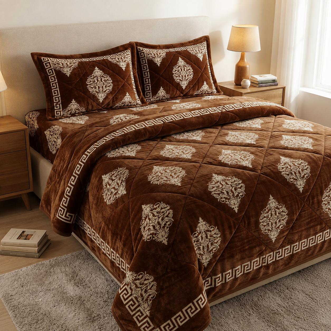 4-Piece Luxury Velvet Razai Set