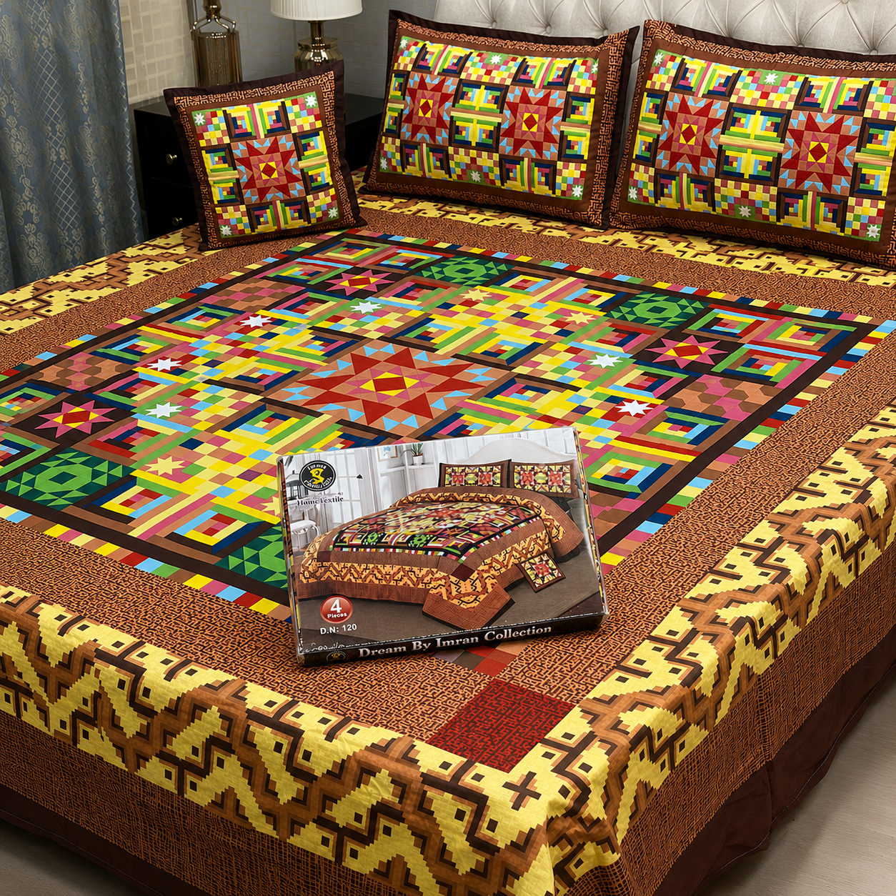 3D Panel Bedsheet | Crystal Cotton | Premium Quality