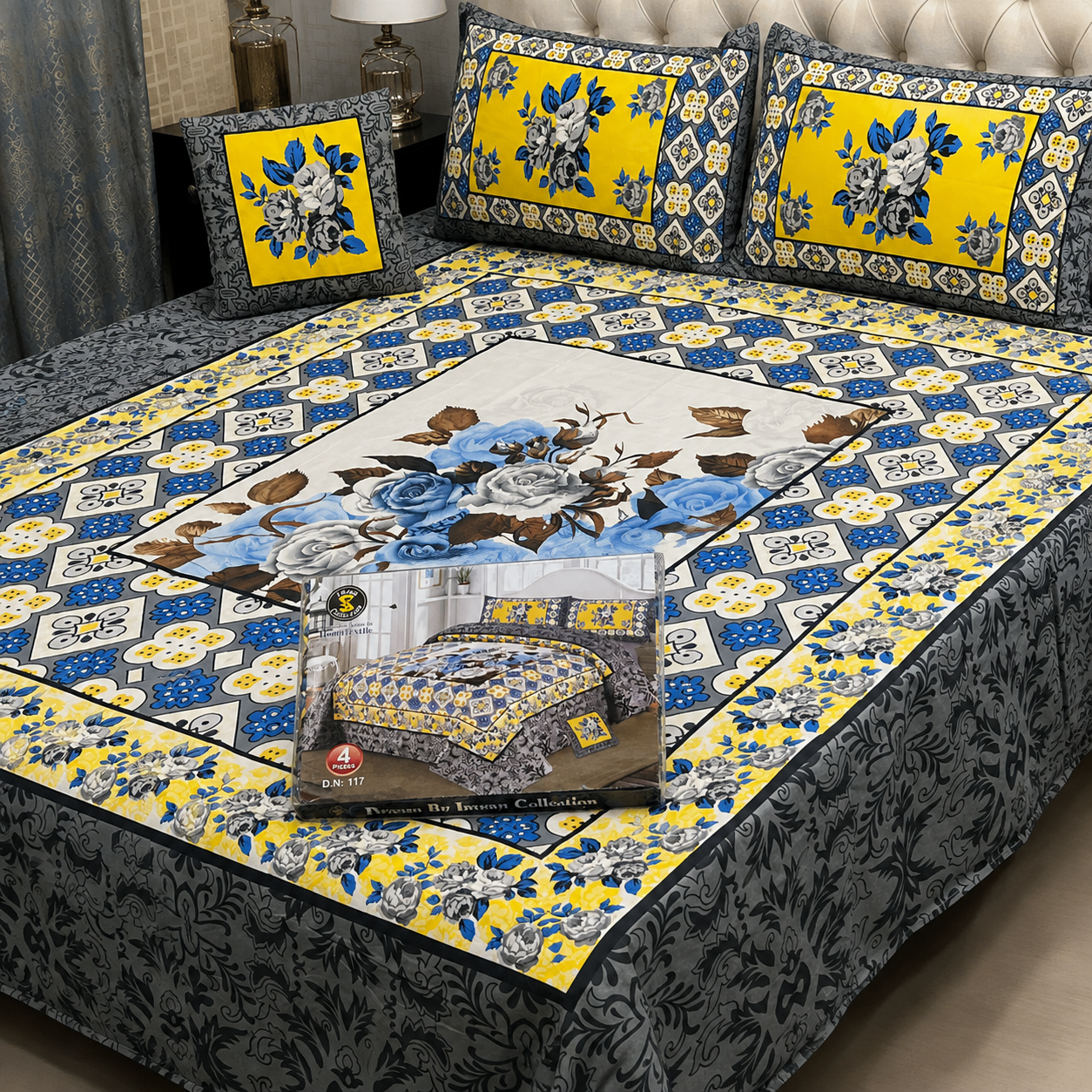3D Panel Bedsheet | Crystal Cotton | Premium Quality