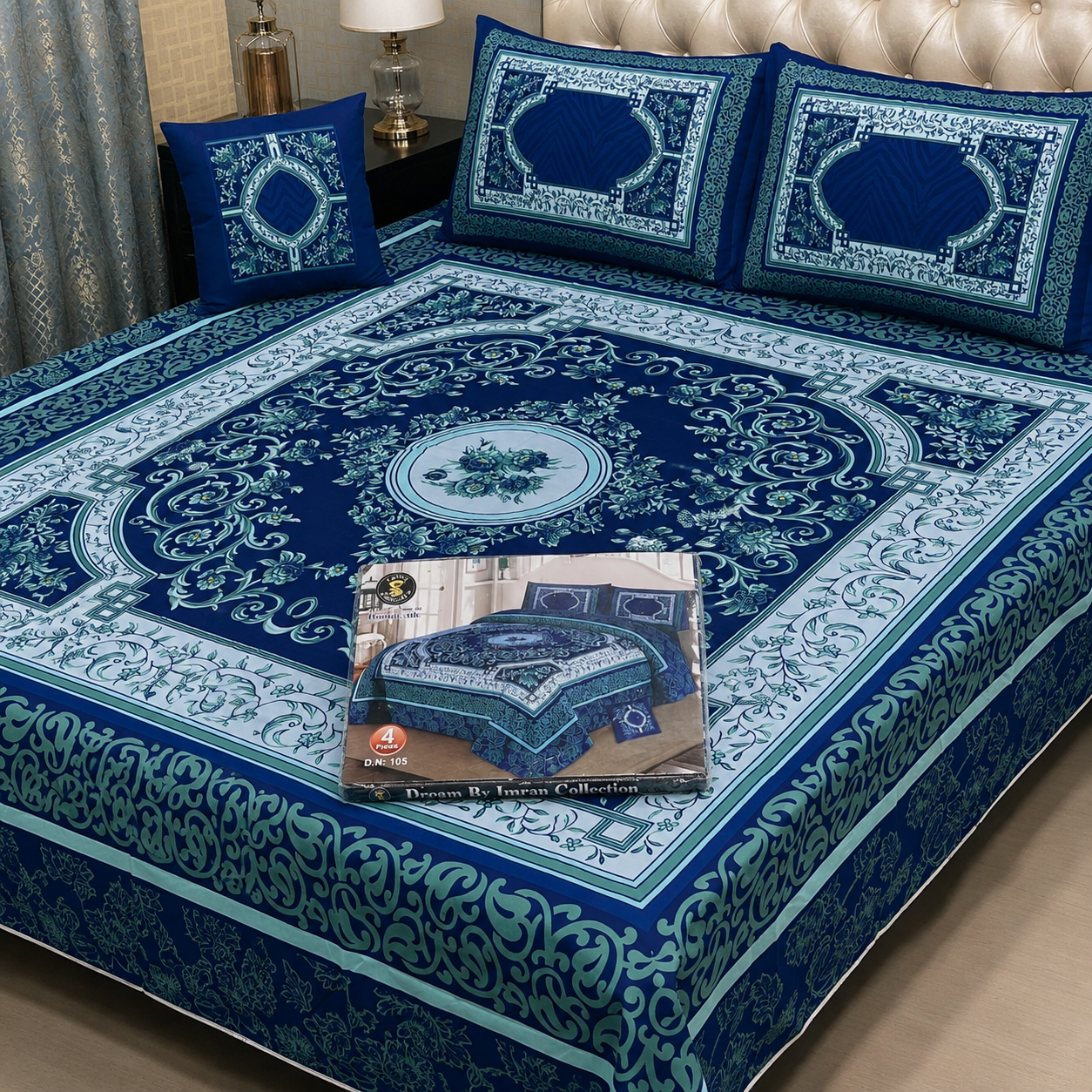 3D Panel Bedsheet | Crystal Cotton | Premium Quality