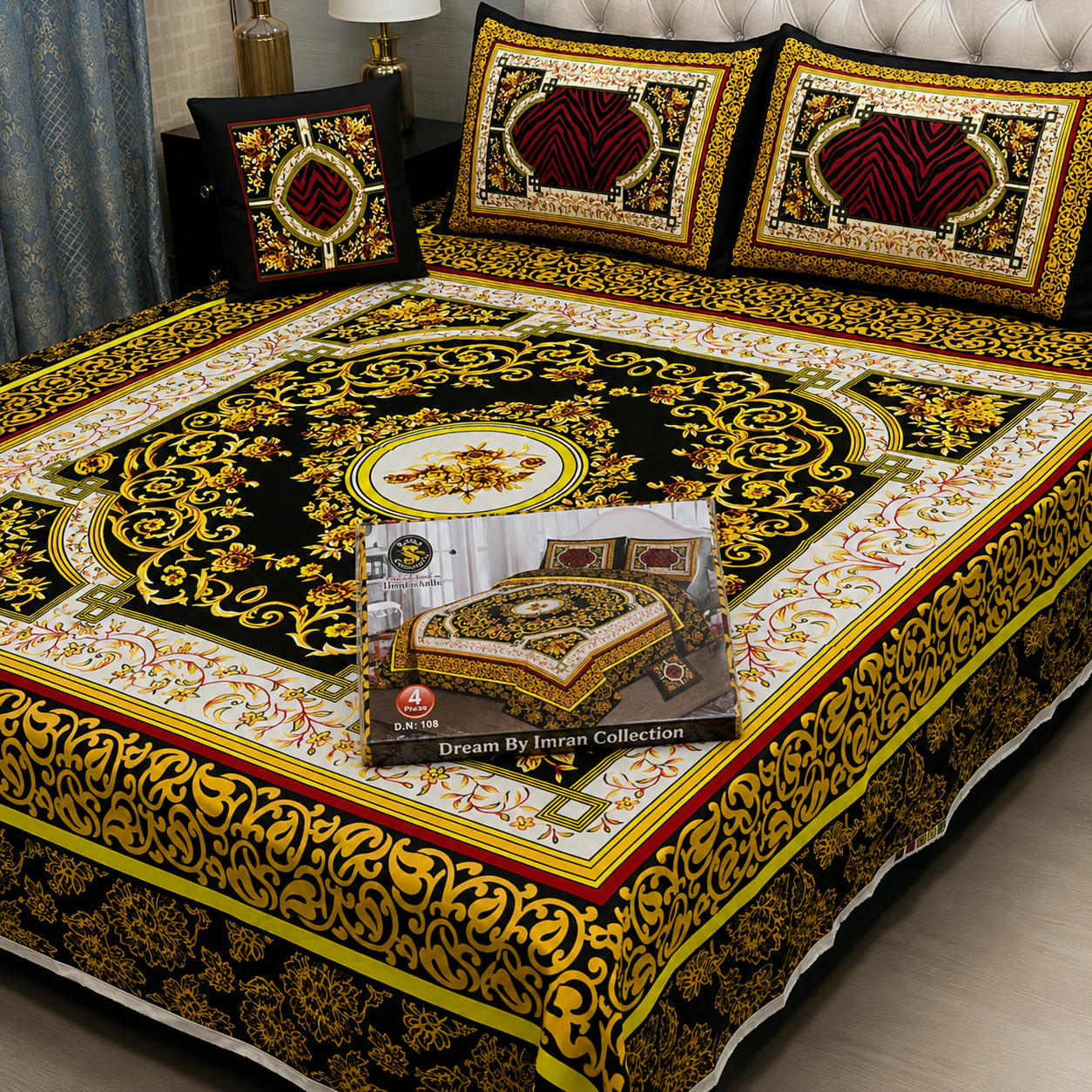 3D Panel Bedsheet | Crystal Cotton | Premium Quality