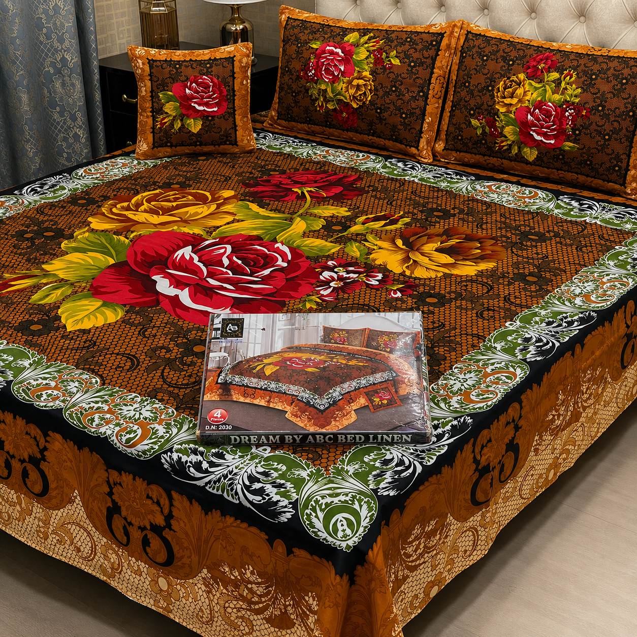 3D Panel Bedsheet | Crystal Cotton | Premium Quality