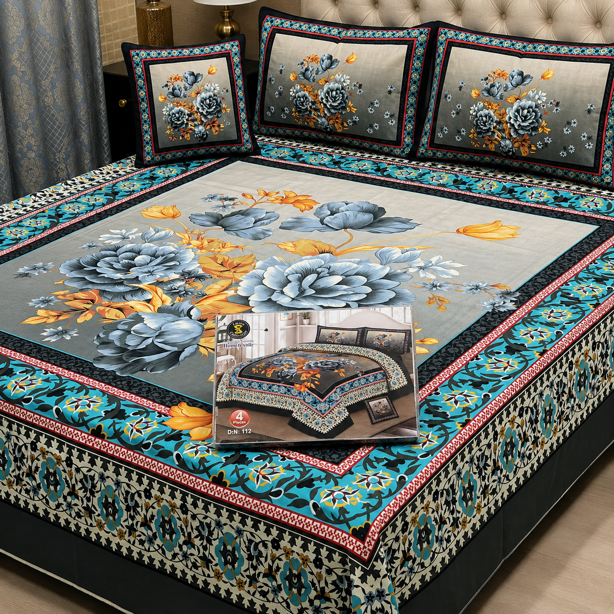 3D Panel Bedsheet | Crystal Cotton | Premium Quality