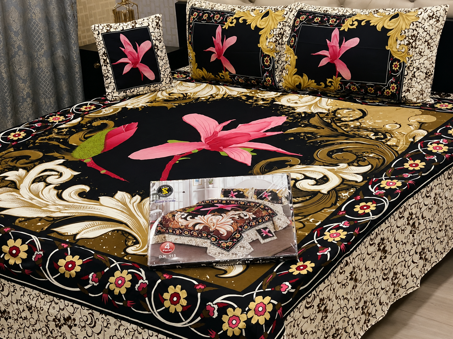 3D Panel Bedsheet | Crystal Cotton | Premium Quality