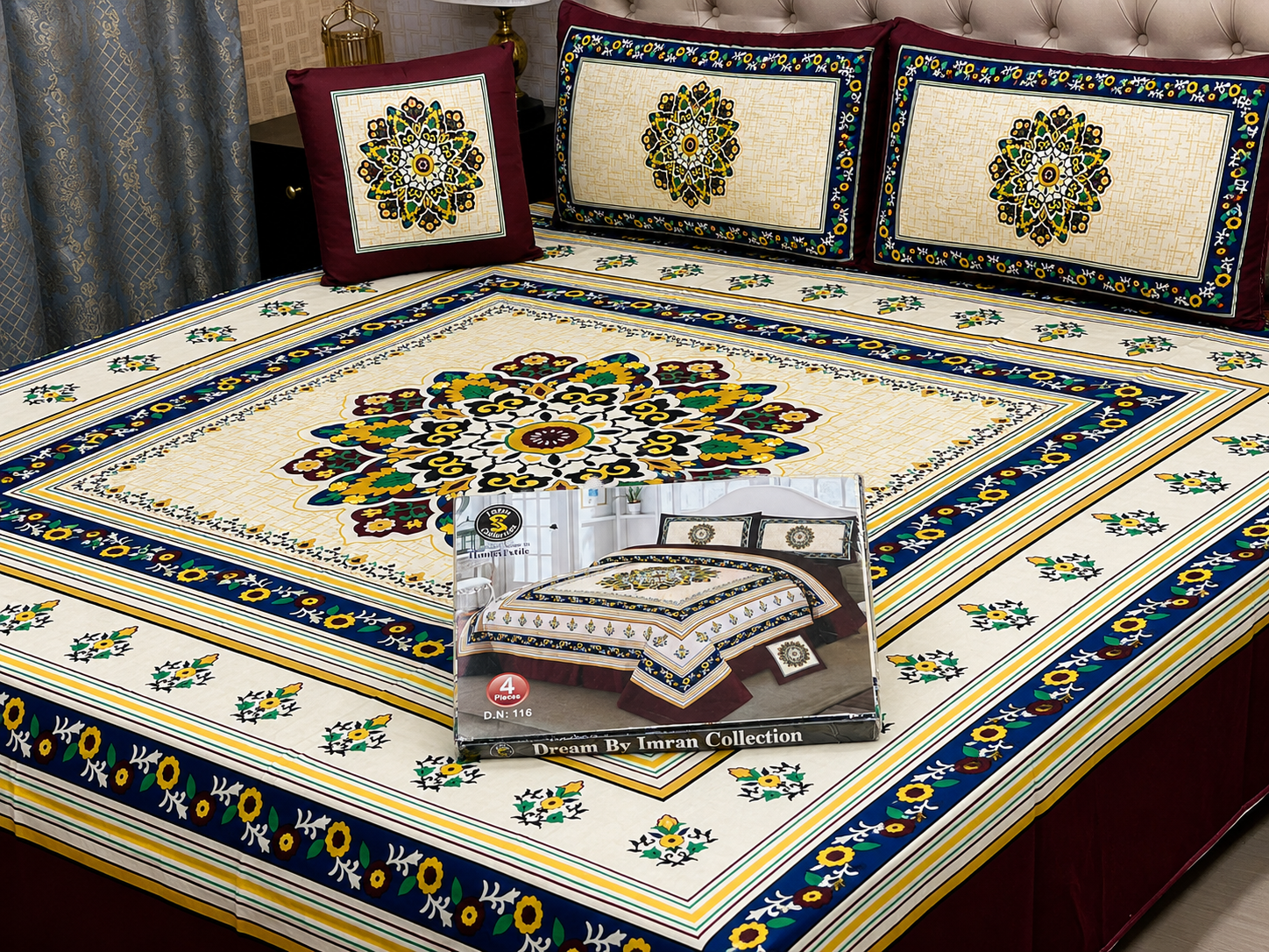 3D Panel Bedsheet | Crystal Cotton | Premium Quality