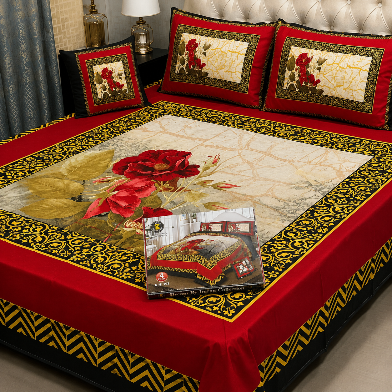3D Panel Bedsheet | Crystal Cotton | Premium Quality