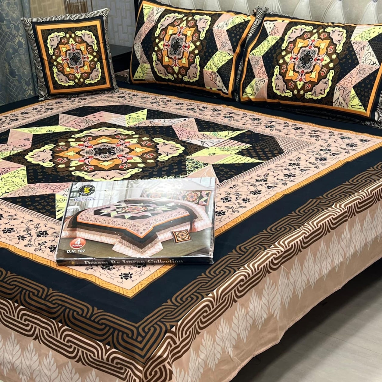 3D Panel Bedsheet | Crystal Cotton | Premium Quality