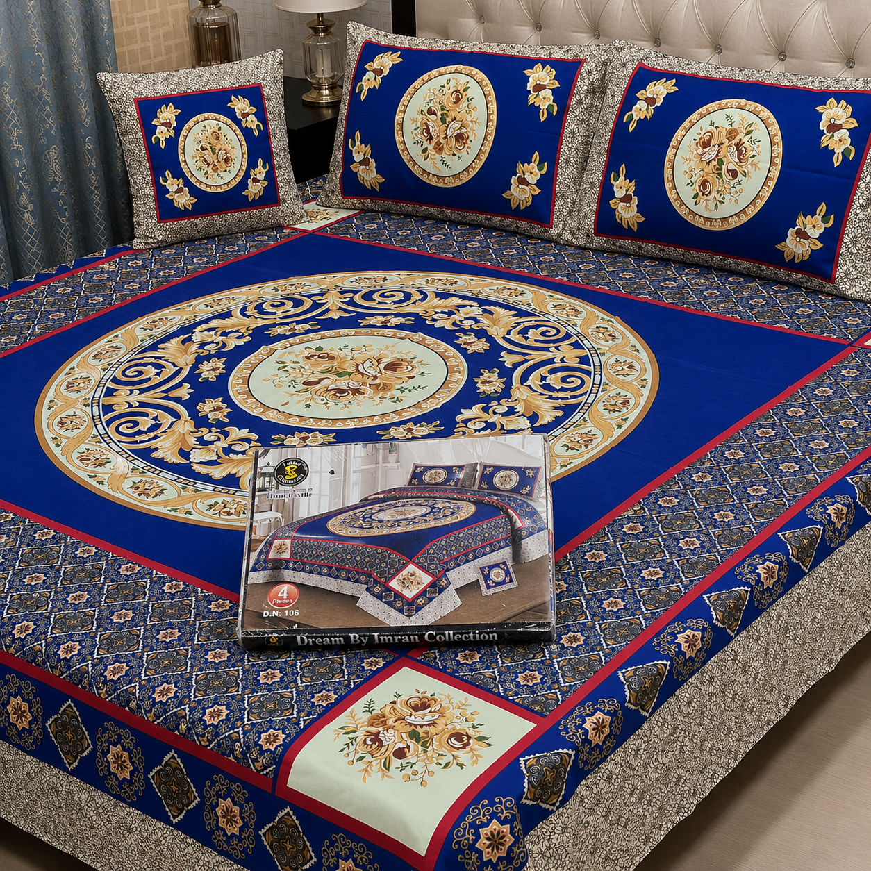 3D Panel Bedsheet | Crystal Cotton | Premium Quality