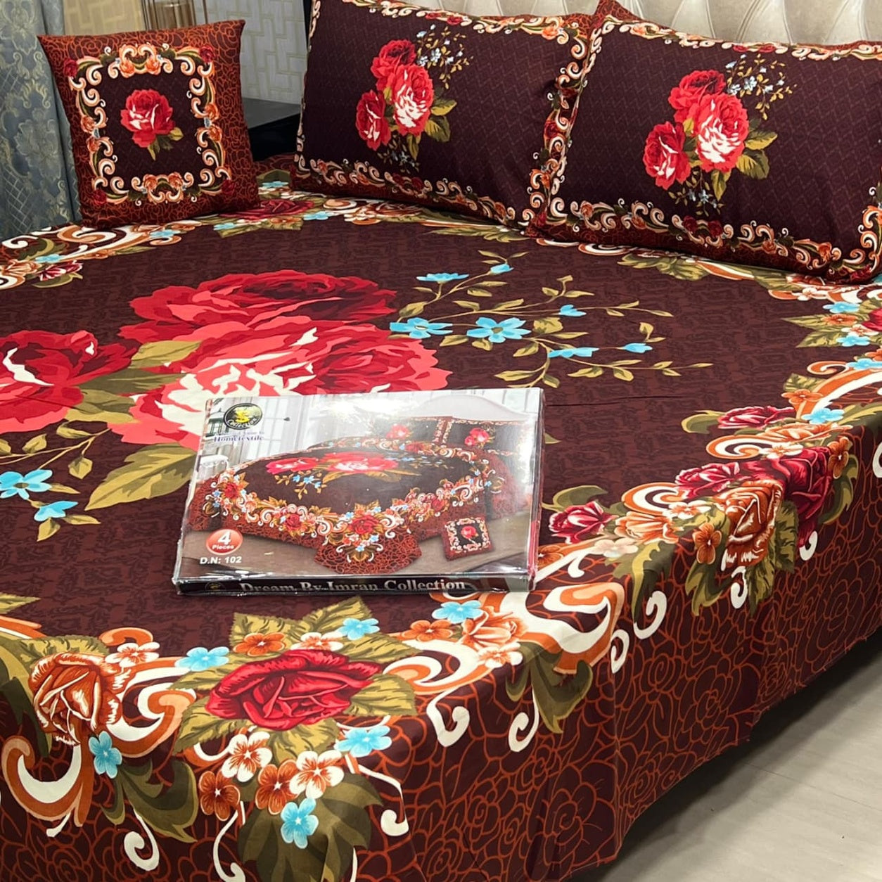 3D Panel Bedsheet | Crystal Cotton | Premium Quality