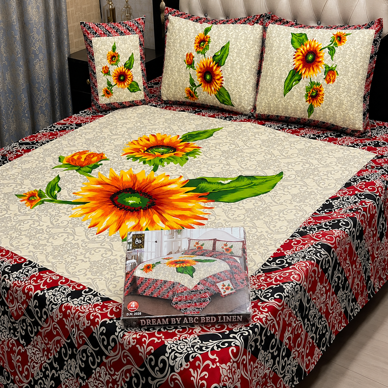 3D Panel Bedsheet | Crystal Cotton | Premium Quality