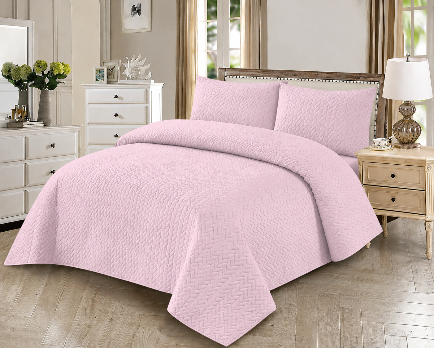 Luxury Fancy Light Pink Bedspread – Elegant Premium Collection